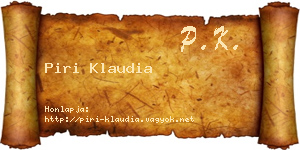 Piri Klaudia névjegykártya